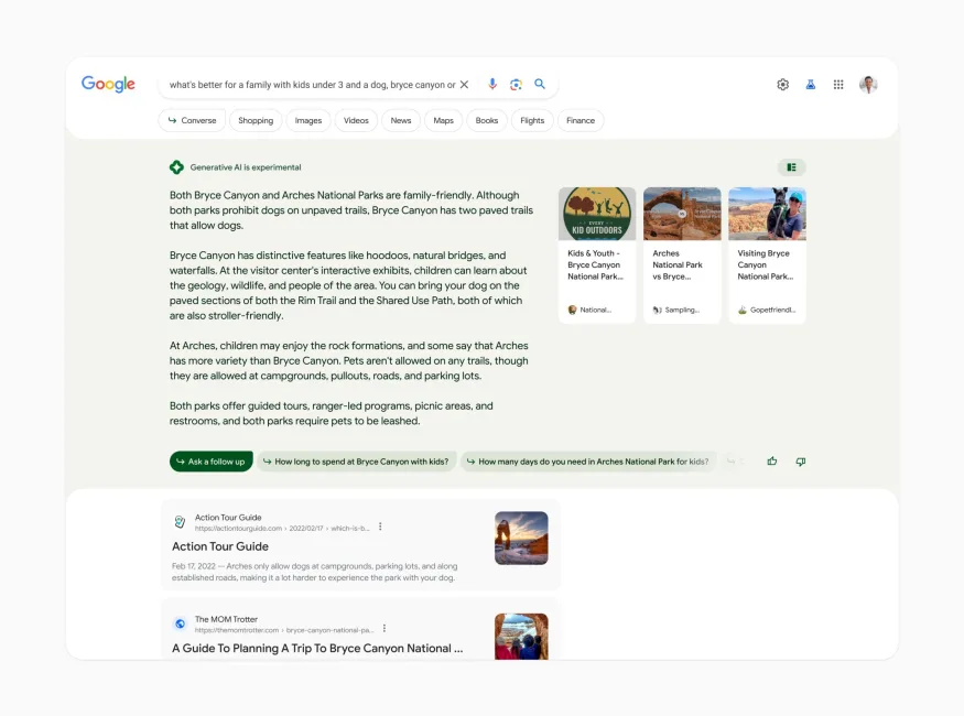Google делает поиск на основе ИИ публичным